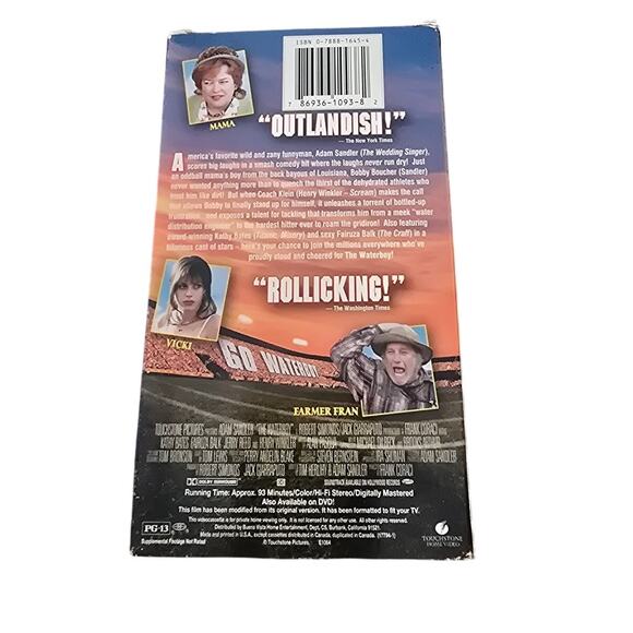 The Waterboy (VHS, 2000, Contains Bonus Footage) Adam Sandler Classic Comedy! - Picture 2 of 4